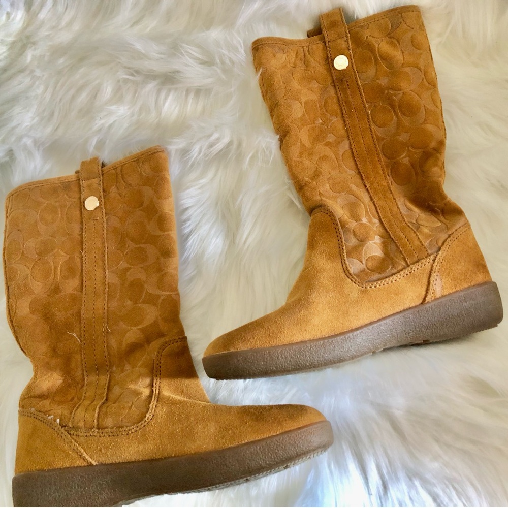 Coach Suede Boots, preowned. There are some marks/spots, see photos. Runs big.